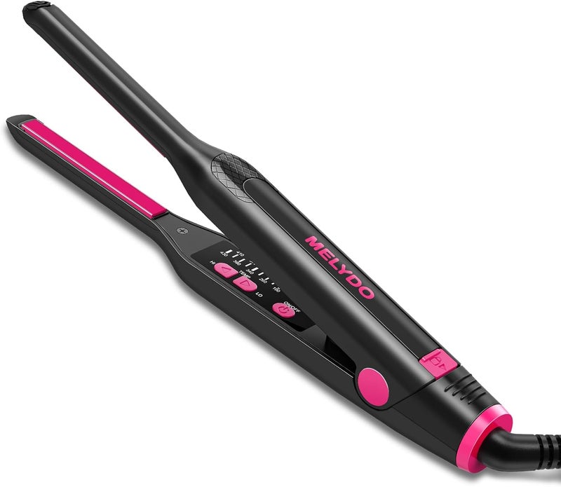 MELYDO Small Flat Irons for Short Hair, 3/10" Pencil Flat Iron with Adjustable Temp Mini Hair Straightener for Edges Pixie Cut and Bangs, Tiny Hair Straightener with Floating Plates, Auto Shut Off - Image 1